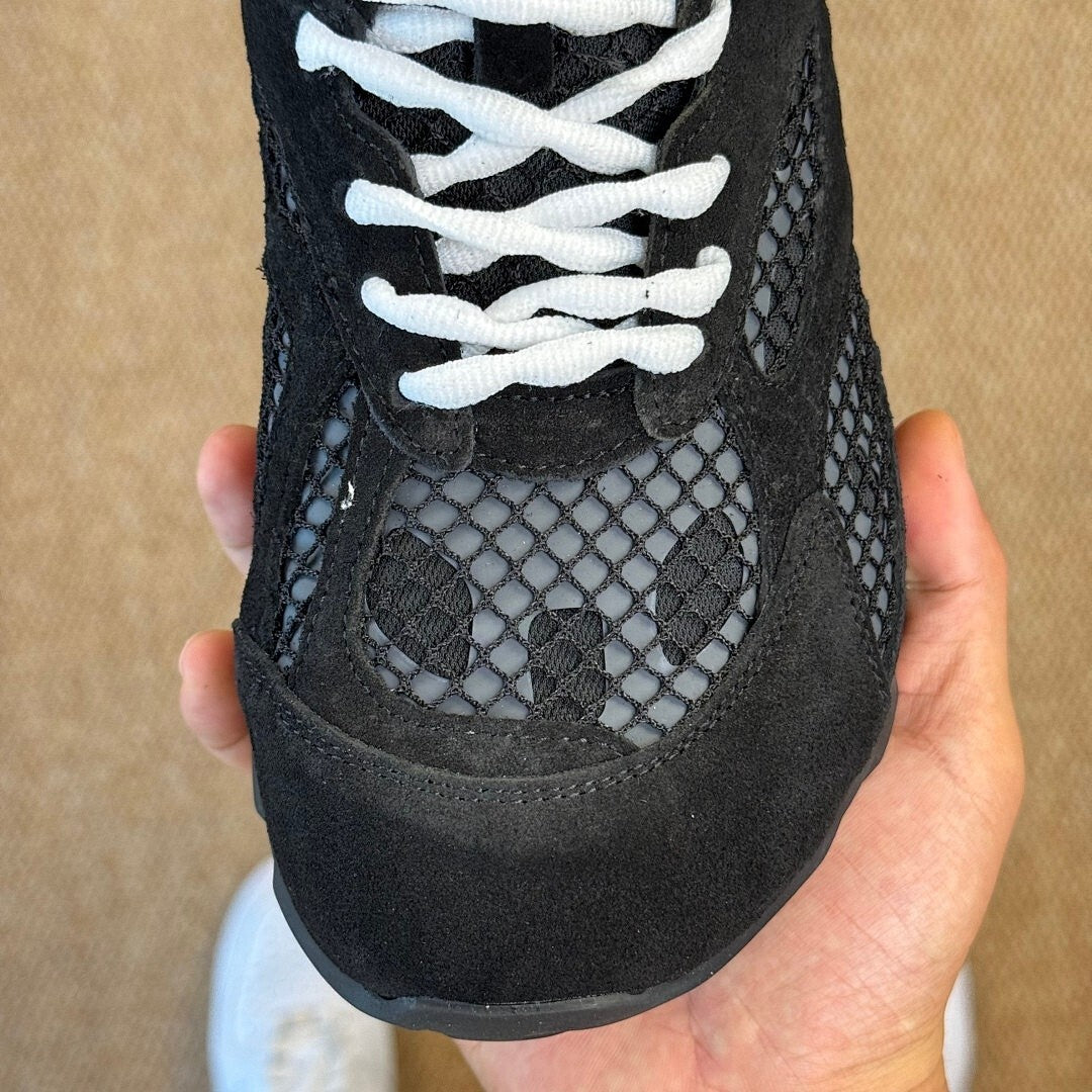 Visvim Skagway Lo-Folk Black Suede Crochet
