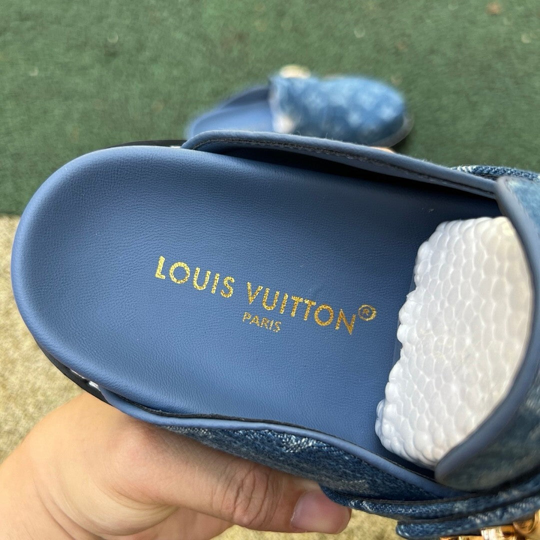 Louis Vuitton Lock It Flat Mule Monogram Denim