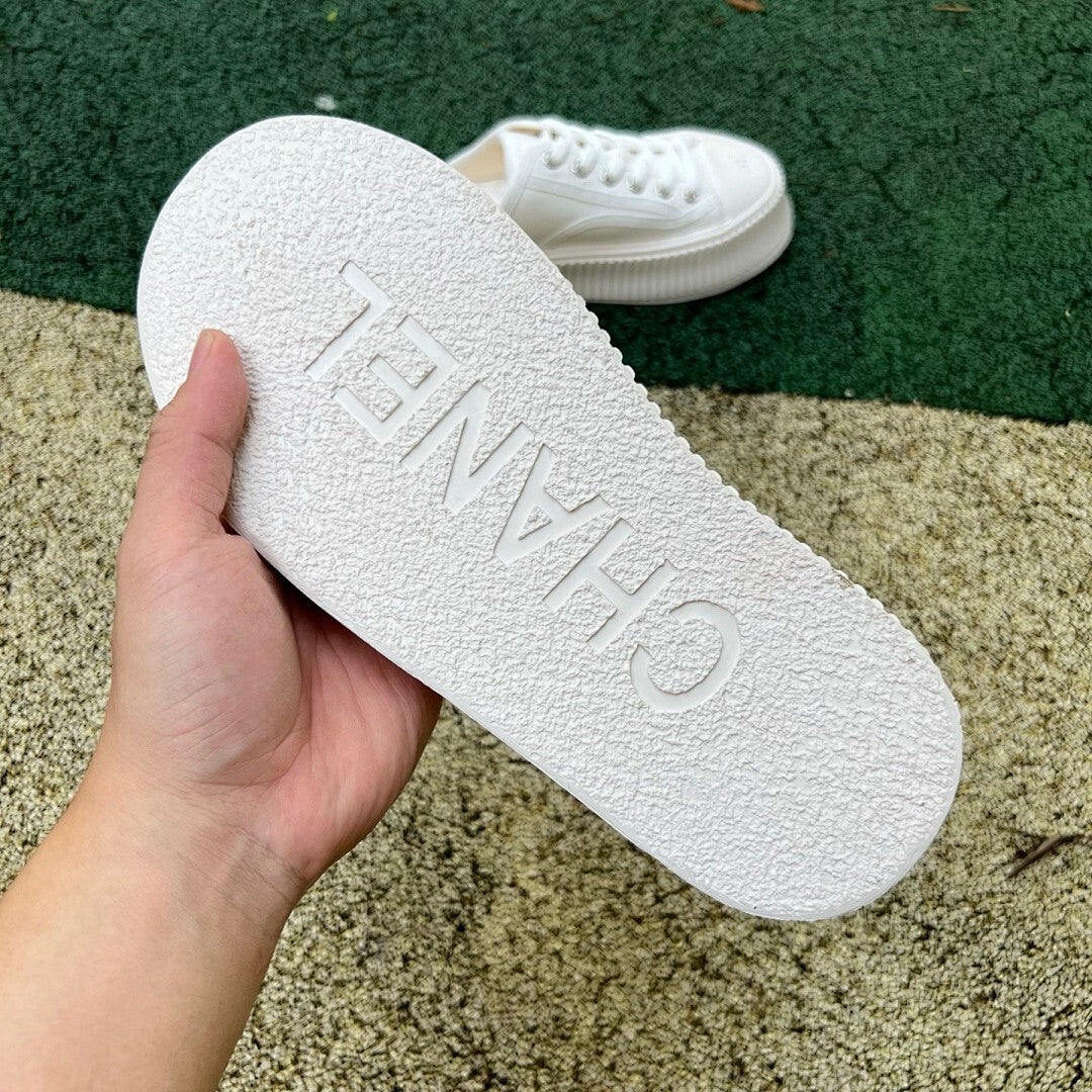 CHANEL Canvas Platform Mules G39540
