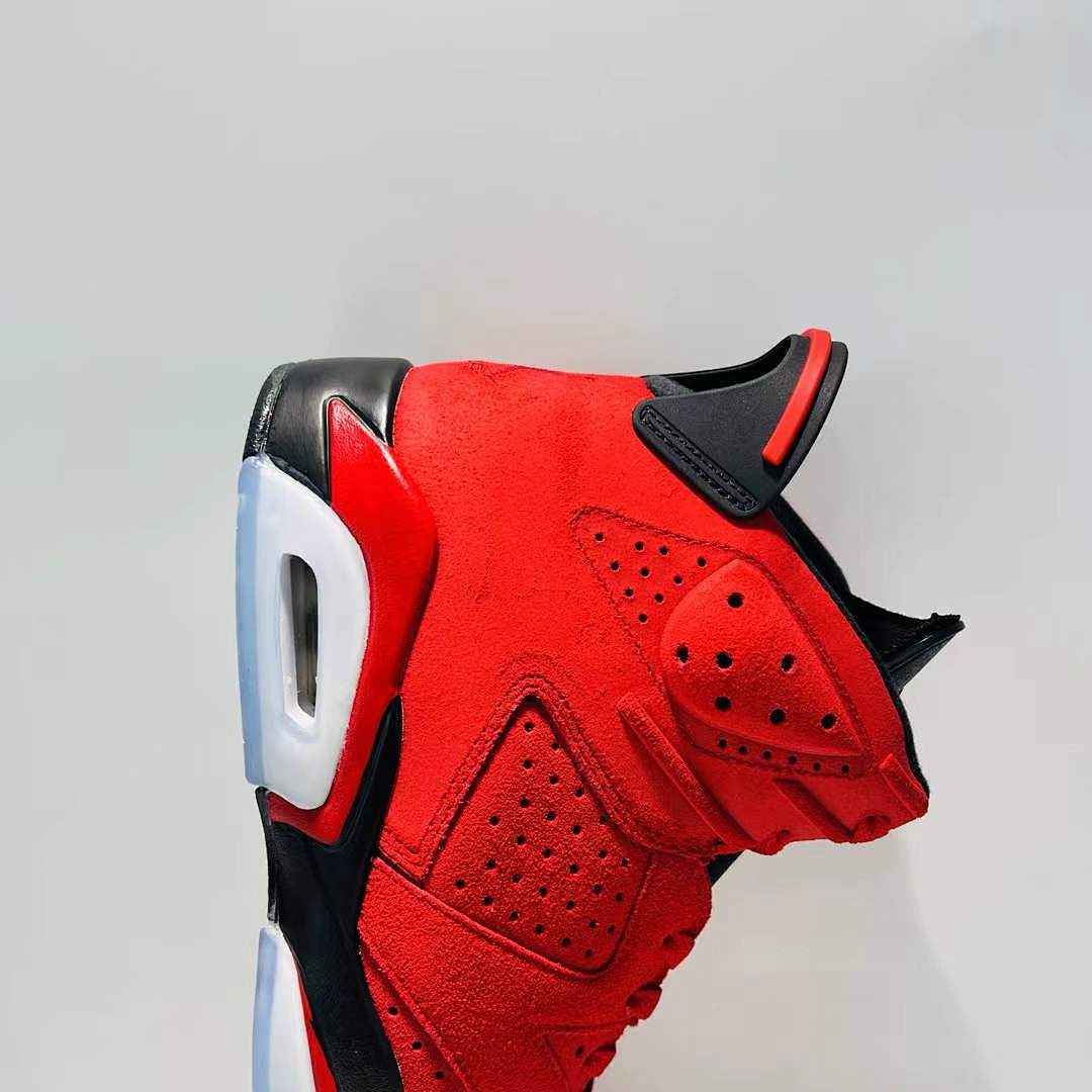 Air Jordan 6 Retro Infrared 23 Men's Basketball Shoes Red Black Suede Sneakers 384664-623