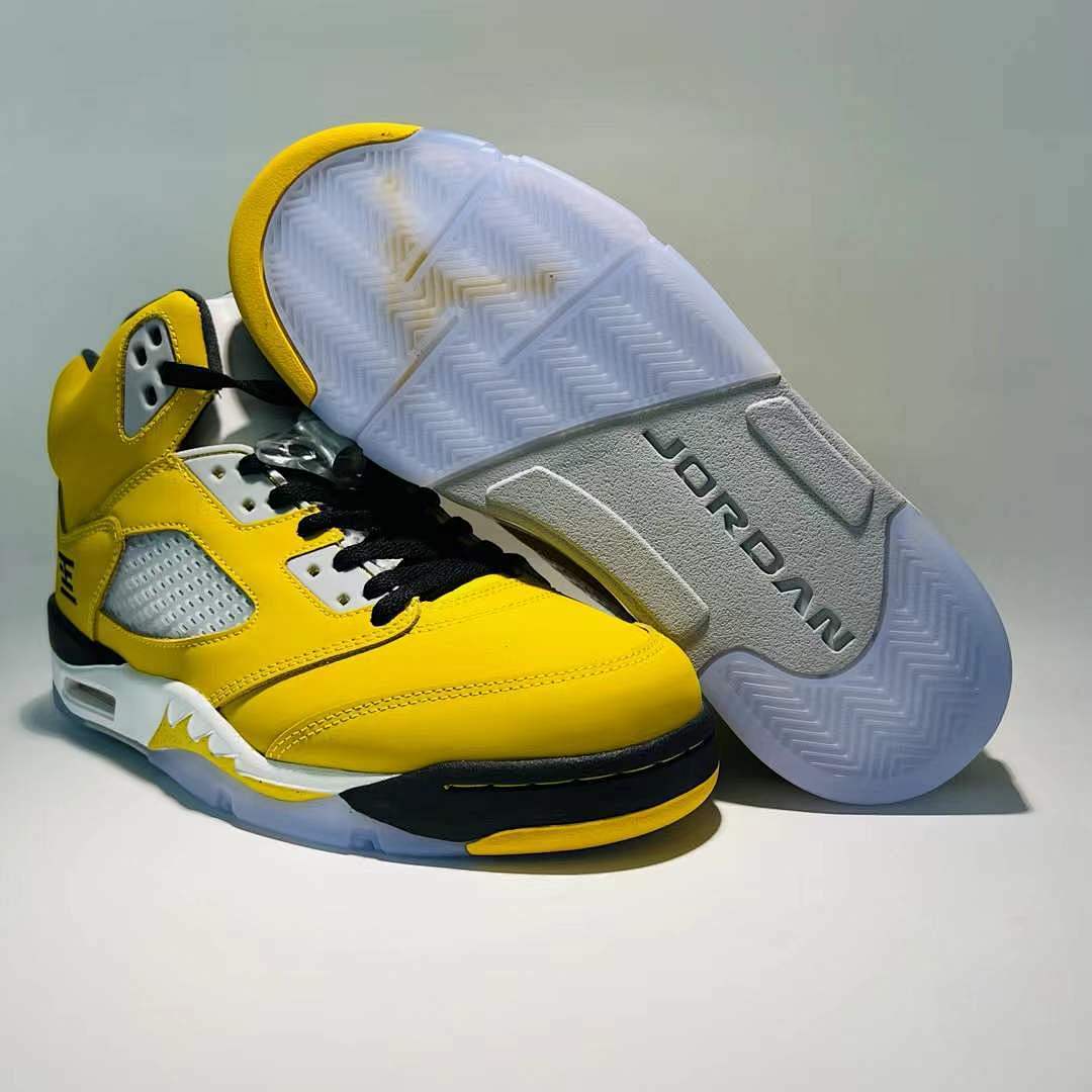 Nike Air Jordan 5 Retro SP Michigan Inspire Varsity Maize Yellow Black Men's Sneakers CQ9541-704 Basketball Shoes