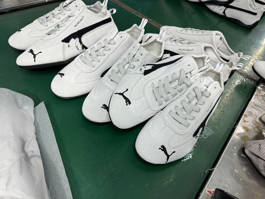 Balenciaga Puma Jordan White Black Speedcat Sneakers