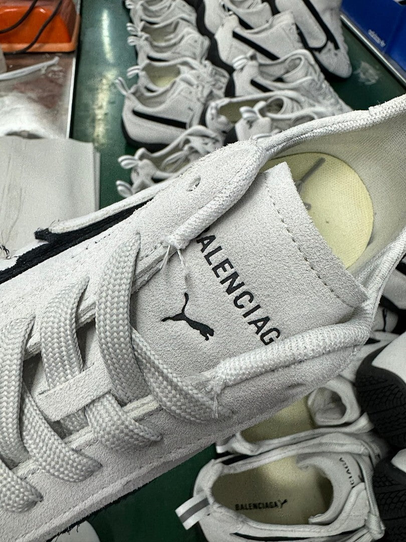 Balenciaga Puma Jordan White Black Speedcat Sneakers
