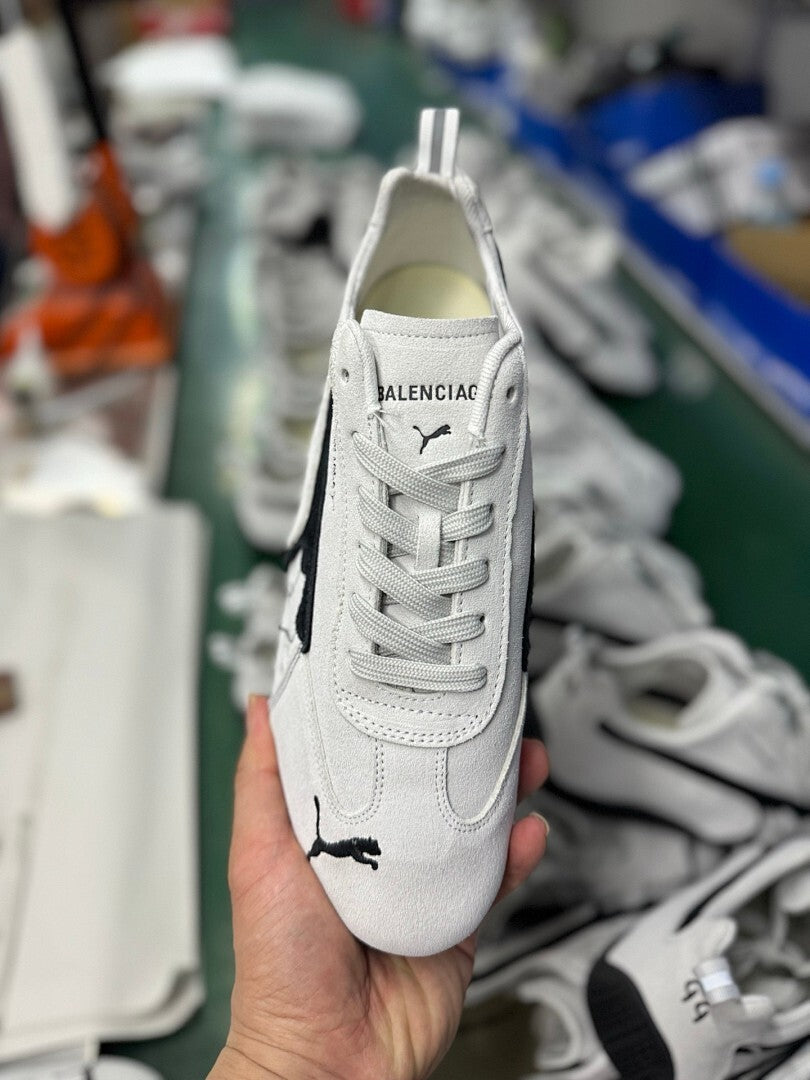 Balenciaga Puma Jordan White Black Speedcat Sneakers