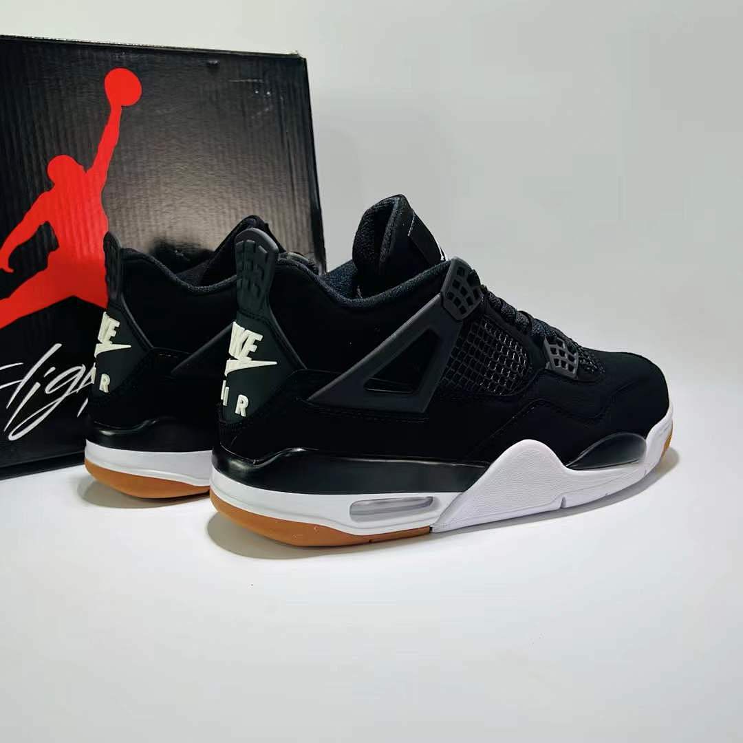 Nike Air Jordan 4 Retro Black White Gum Youth Sneakers Style Code: 408452-020