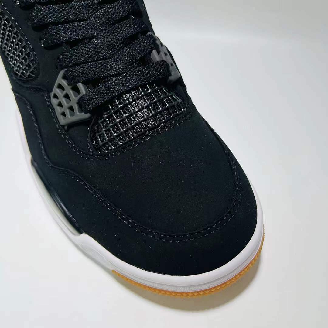 Nike Air Jordan 4 Retro Black White Gum Youth Sneakers Style Code: 408452-020
