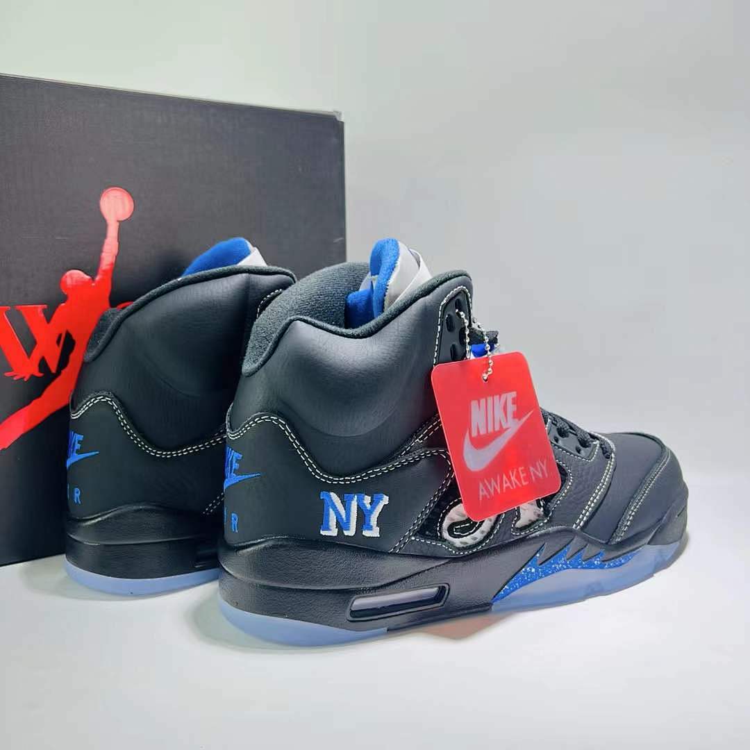 Awake NY x Air Jordan 5 Retro Black Royal Blue FD7921-001