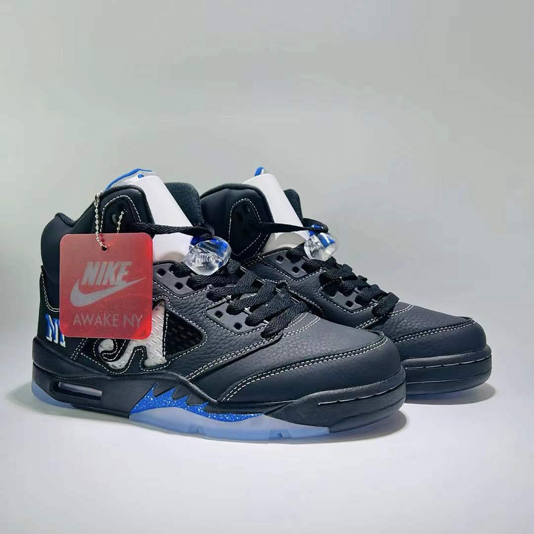 Awake NY x Air Jordan 5 Retro Black Royal Blue FD7921-001
