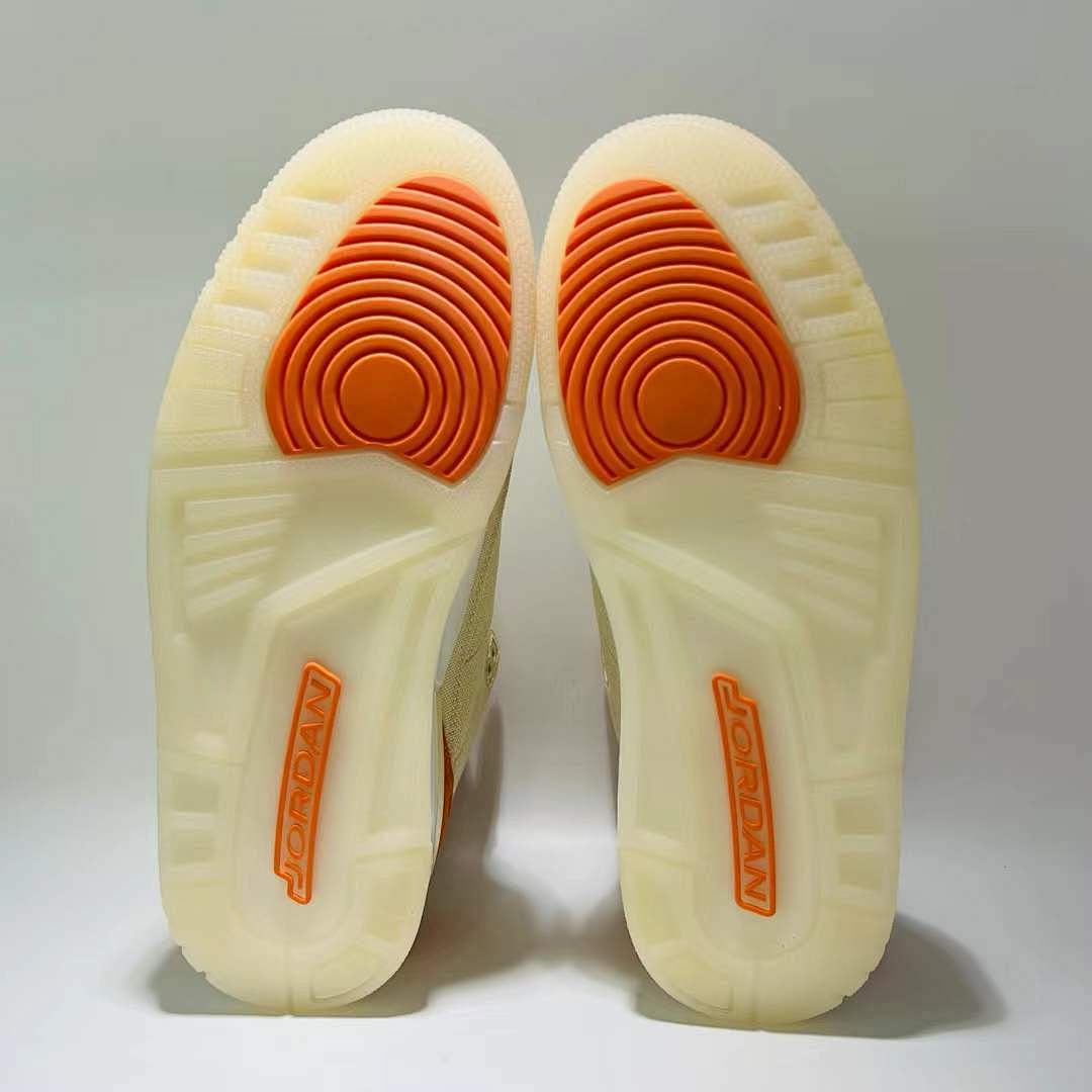 Air Jordan 3 Retro Muslin Orange Canvas Suede