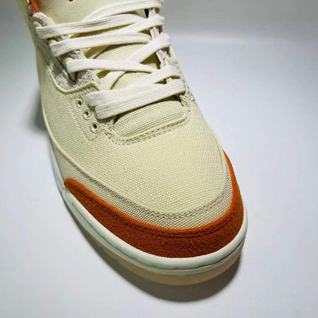 Air Jordan 3 Retro Muslin Orange Canvas Suede