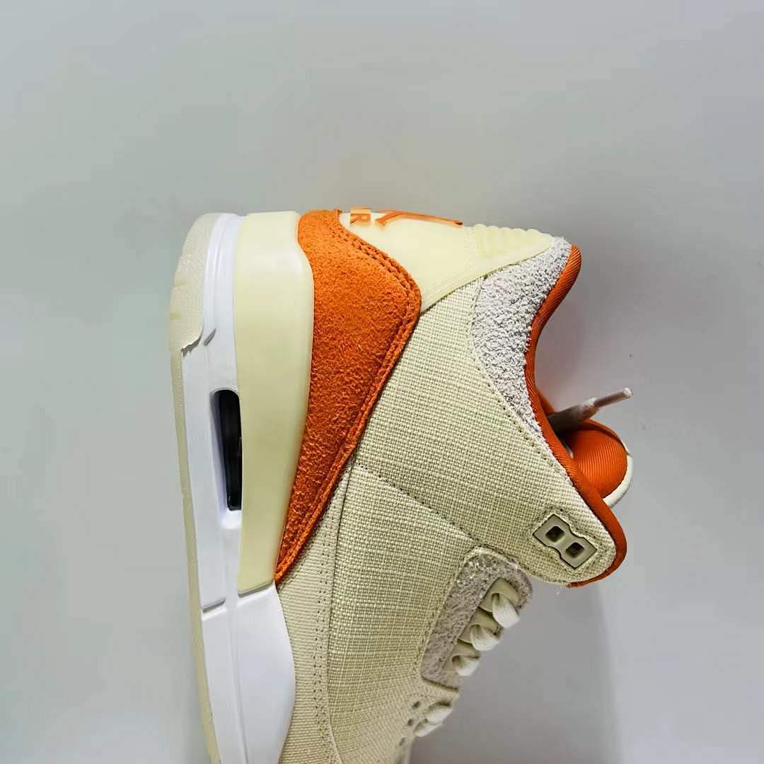 Air Jordan 3 Retro Muslin Orange Canvas Suede