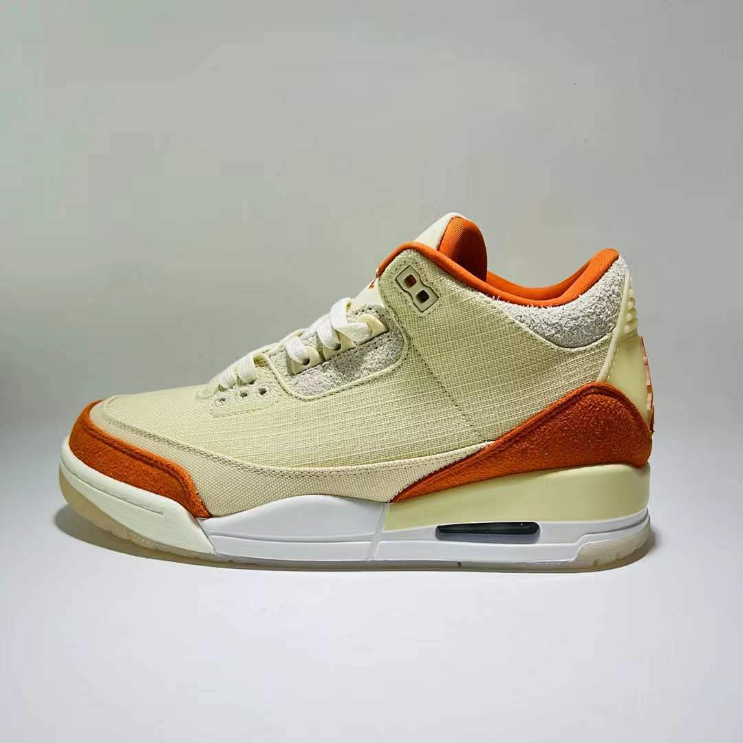 Air Jordan 3 Retro Muslin Orange Canvas Suede