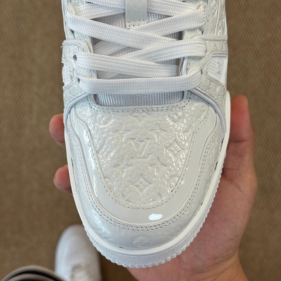 Louis Vuitton LV Trainer Sneaker White Monogram Embossed