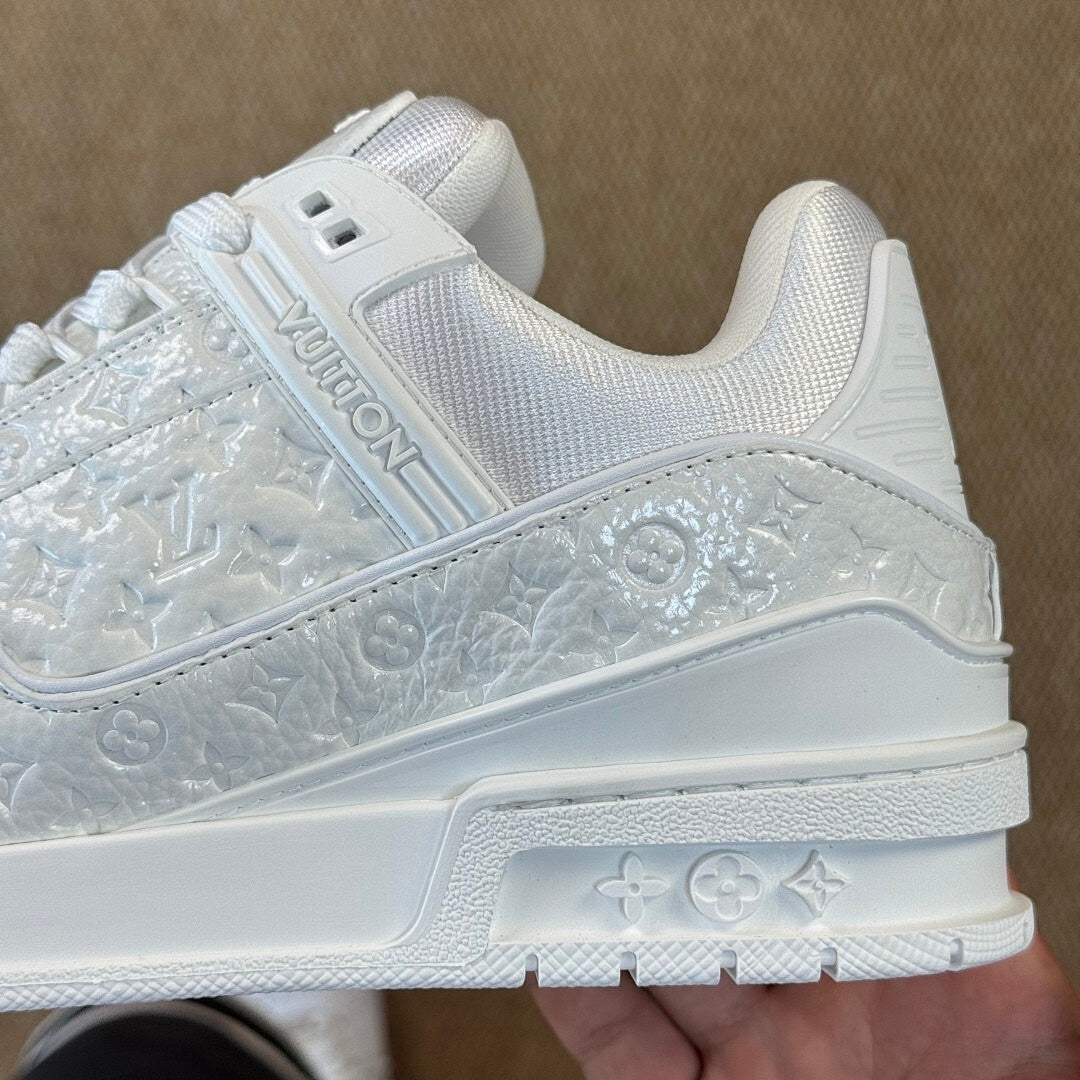 Louis Vuitton LV Trainer Sneaker White Monogram Embossed