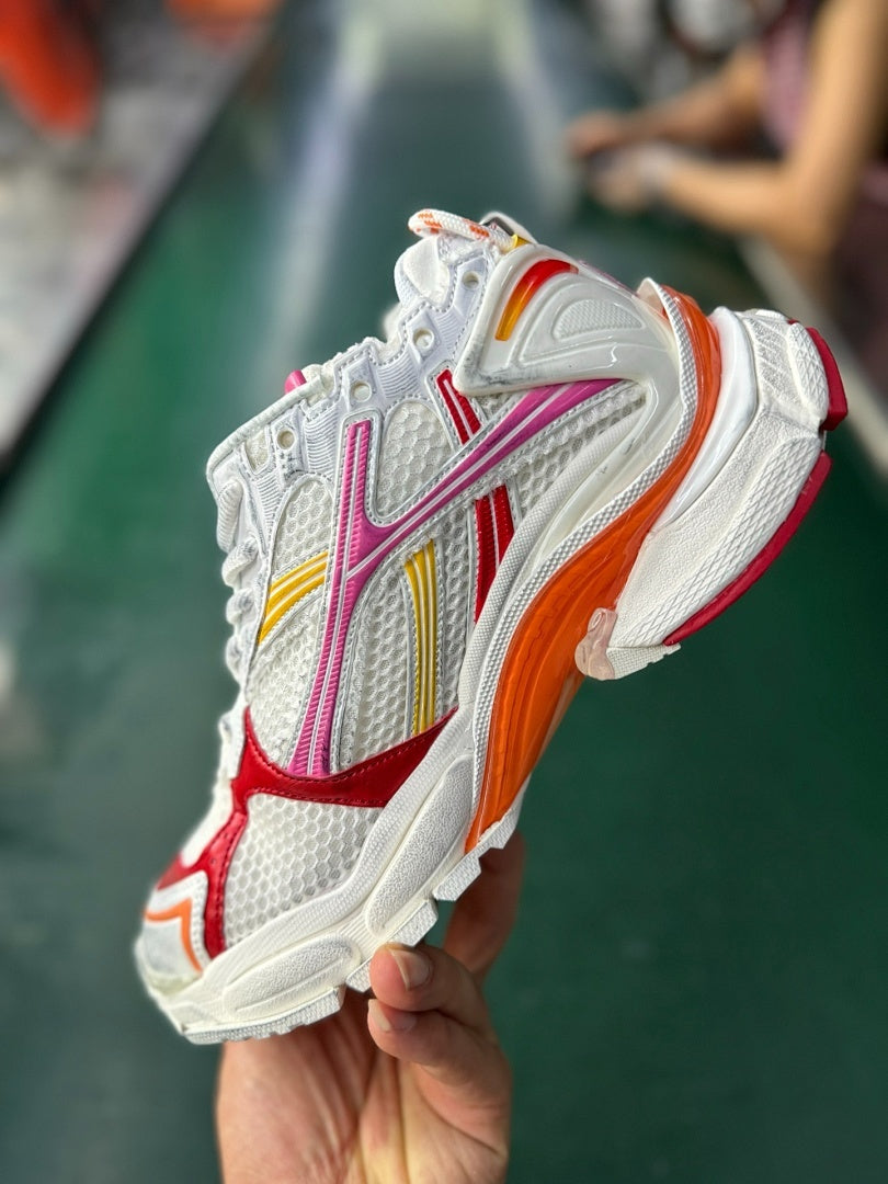 Balenciaga Runner Trainers White Pink Yellow Red 677403 W3RBN 9069