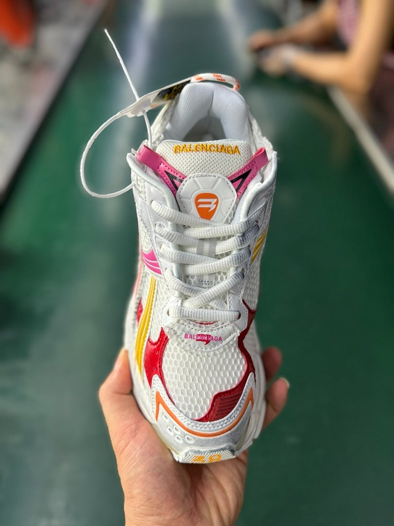 Balenciaga Runner Trainers White Pink Yellow Red 677403 W3RBN 9069