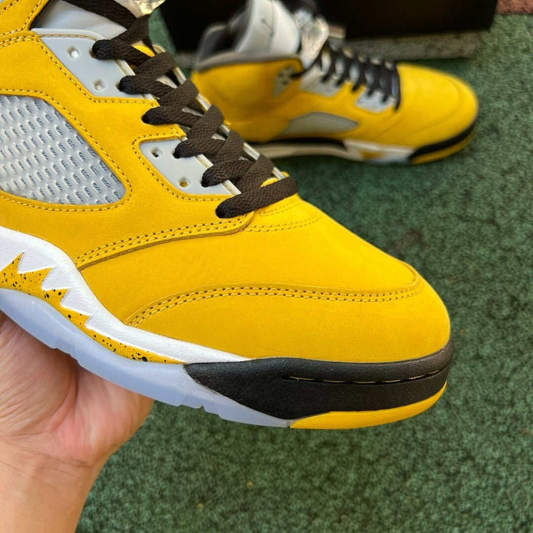 Air Jordan 5 'Michigan' Player Exclusive Amarillo College Navy Wolf Grey Black