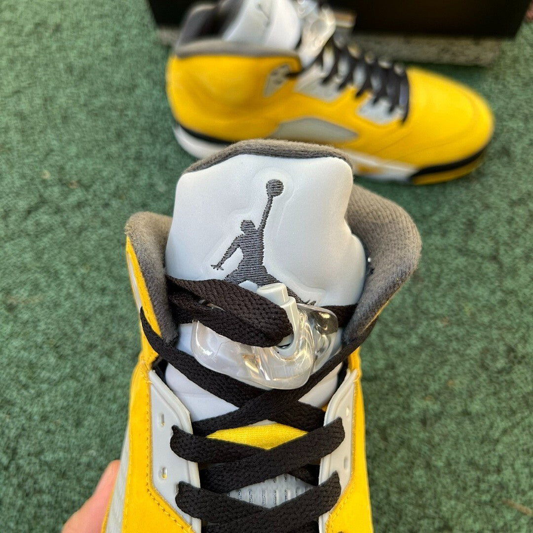 Air Jordan 5 'Michigan' Player Exclusive Amarillo College Navy Wolf Grey Black