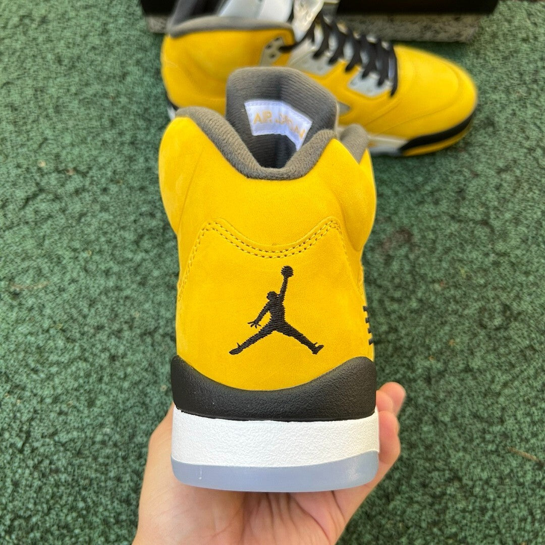 Air Jordan 5 'Michigan' Player Exclusive Amarillo College Navy Wolf Grey Black
