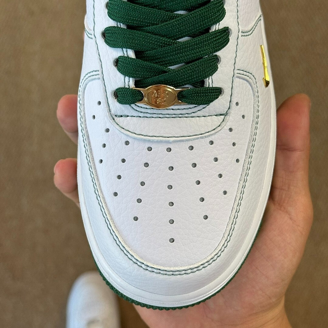 Nike Air Force 1 Low EMB White Pine Green Metallic Gold FJ4214-100