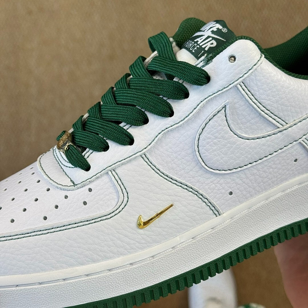 Nike Air Force 1 Low EMB White Pine Green Metallic Gold FJ4214-100
