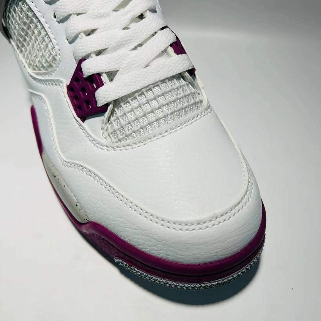 Air Jordan 4 Retro GS Active Fuchsia White Purple Grey Grade School Sneakers Shoes 408452-167