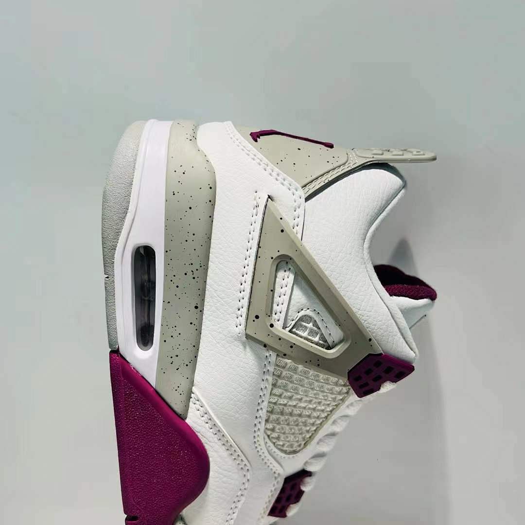 Air Jordan 4 Retro GS Active Fuchsia White Purple Grey Grade School Sneakers Shoes 408452-167