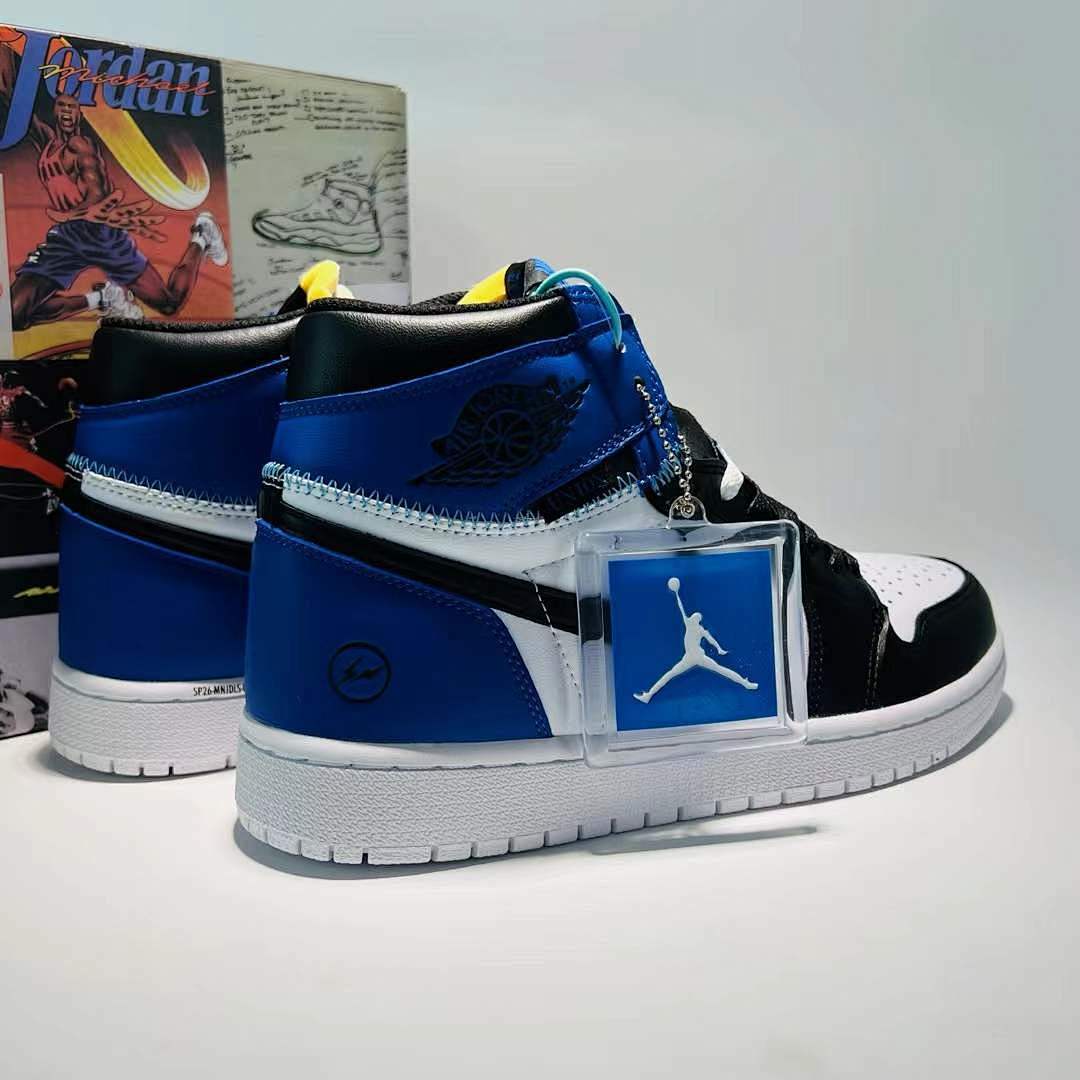 Air Jordan 1 Retro High OG 'Royal Toe' (555088-041) Deconstructed Exposed Foam Tongue White Black Royal Blue
