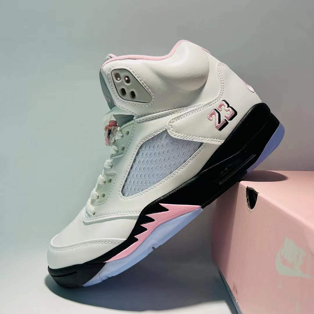 Air Jordan 5 Retro GS Pink Foam White Black Sneakers 440892-106
