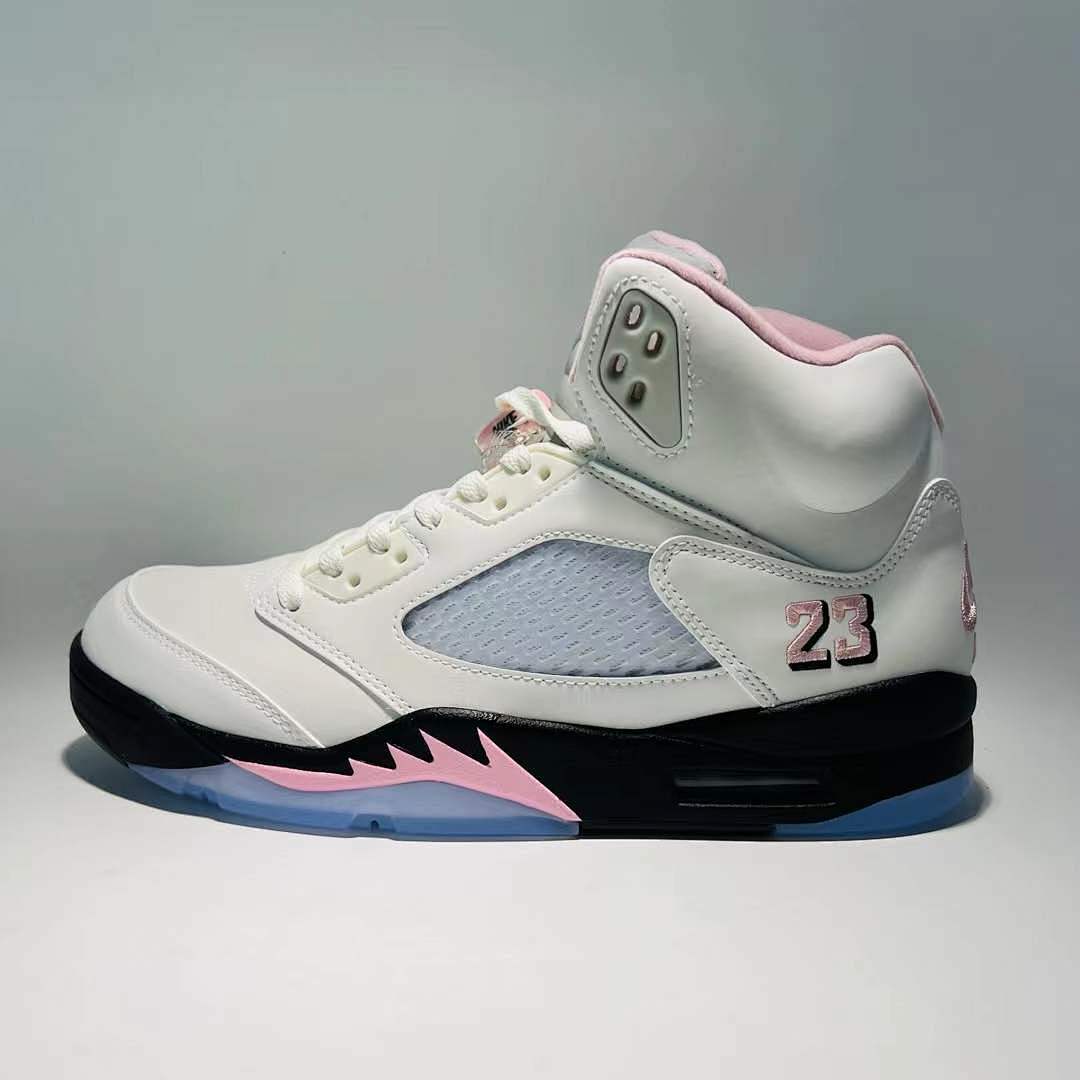 Air Jordan 5 Retro GS Pink Foam White Black Sneakers 440892-106