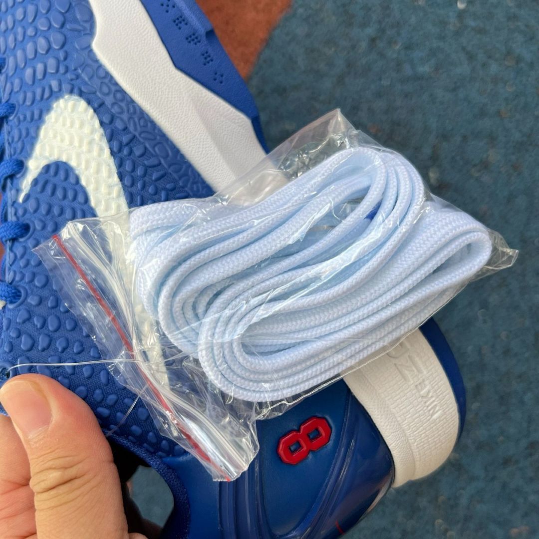 Nike Kobe 6 Protro PE Baseball Cleats Royal Blue White Red #8
