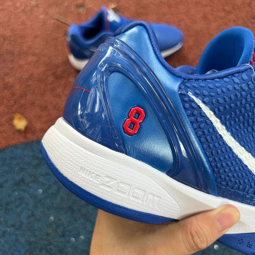Nike Kobe 6 Protro PE Baseball Cleats Royal Blue White Red #8