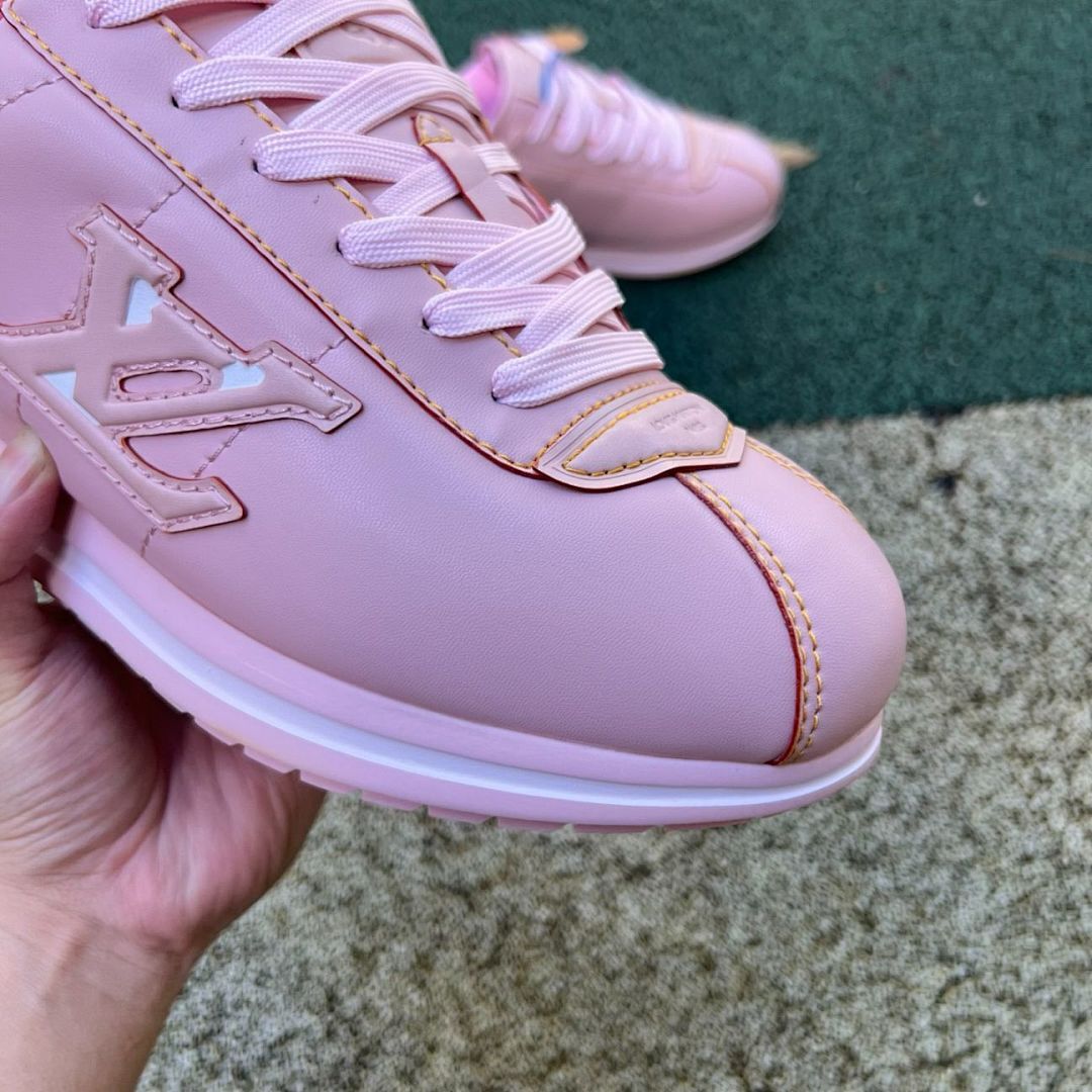 Louis Vuitton Pink LV Logo Low Top Runner Sneakers