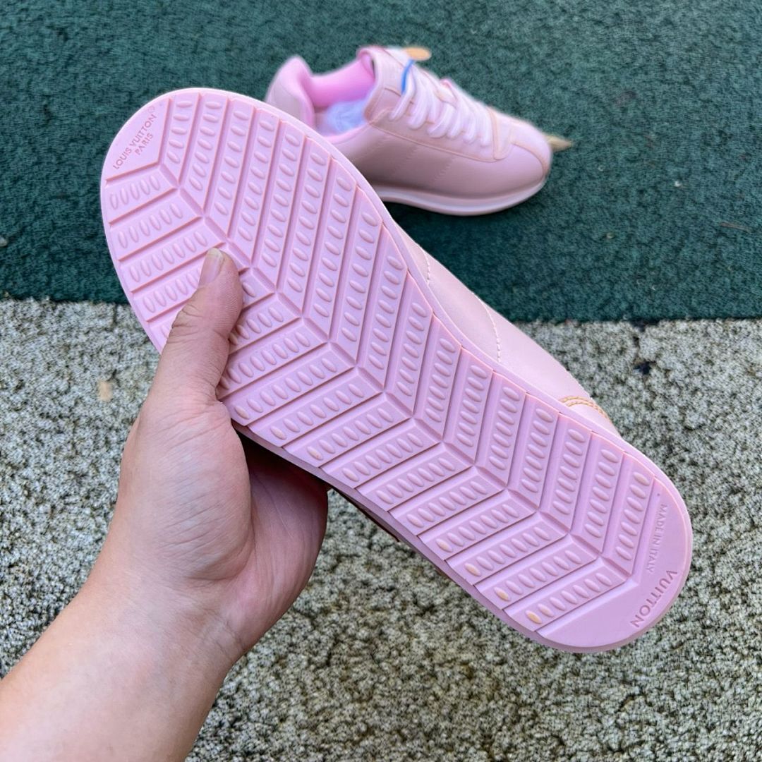 Louis Vuitton Pink LV Logo Low Top Runner Sneakers