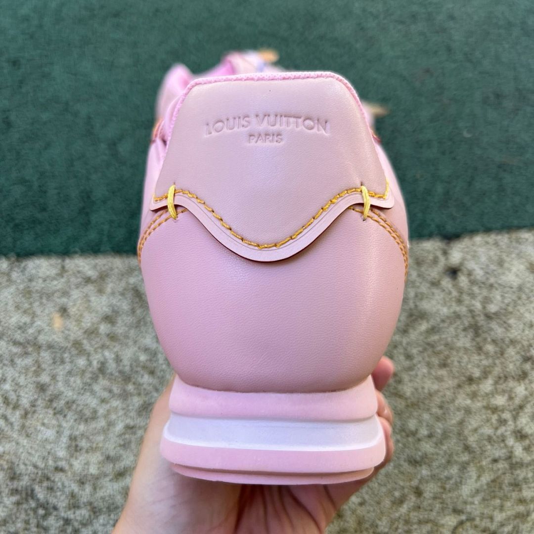 Louis Vuitton Pink LV Logo Low Top Runner Sneakers