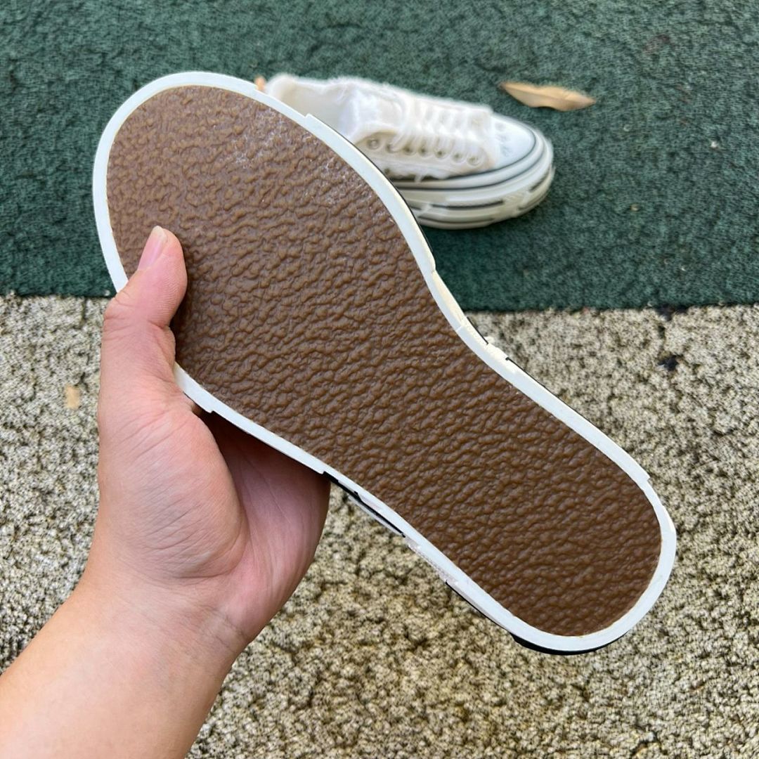 AVSESLSR AVB Distressed Canvas Platform Low Top Sneakers