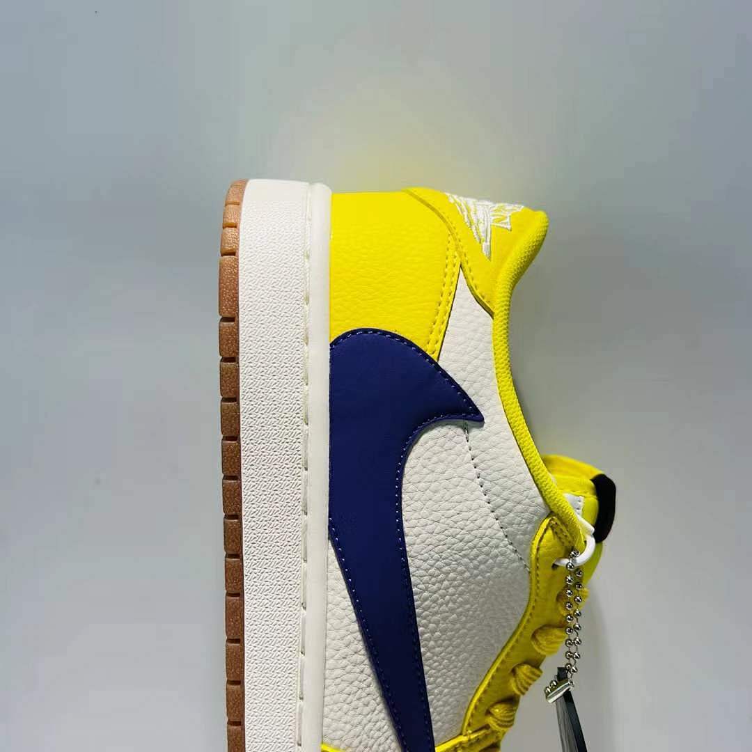 Nike Air Jordan 1 Low Travis Scott Cactus Jack Yellow Blue Reverse Swoosh