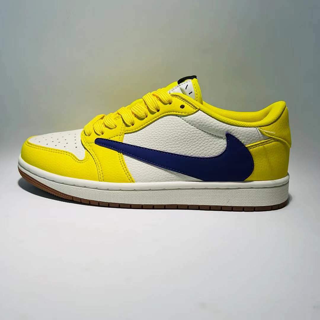 Nike Air Jordan 1 Low Travis Scott Cactus Jack Yellow Blue Reverse Swoosh