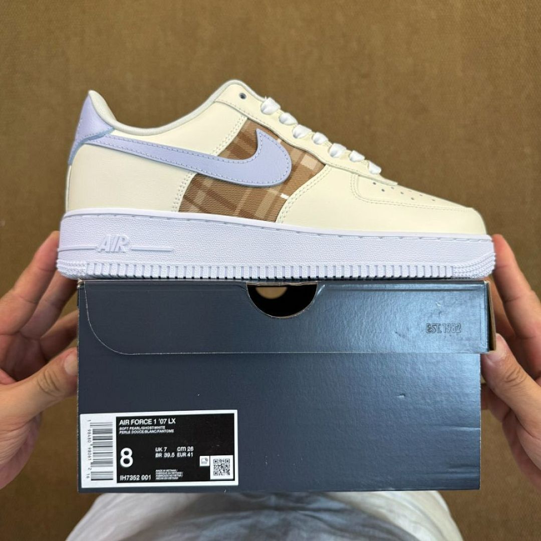 Nike Air Force 1 Low Sail University Blue Transparent Plaid