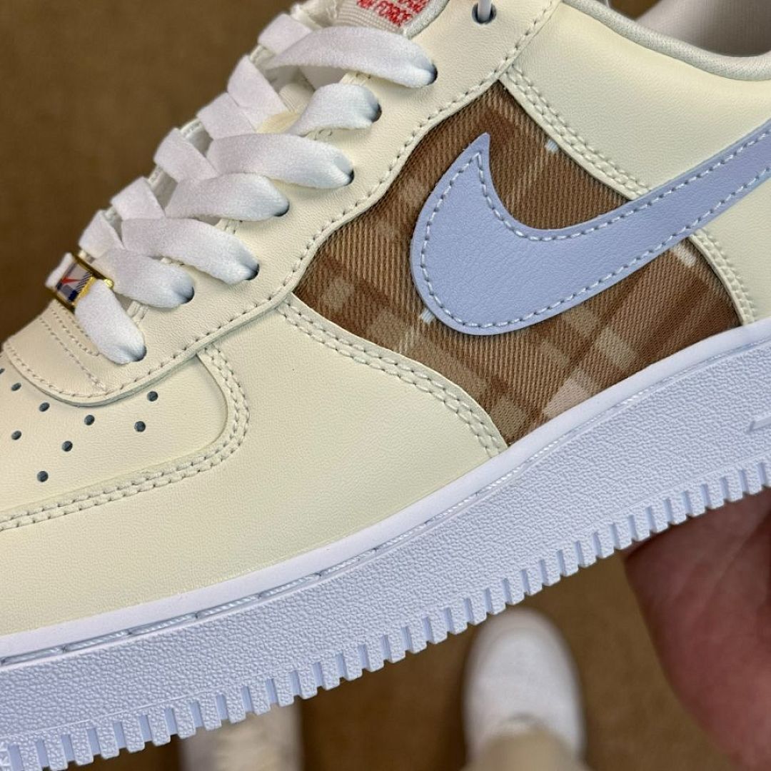 Nike Air Force 1 Low Sail University Blue Transparent Plaid