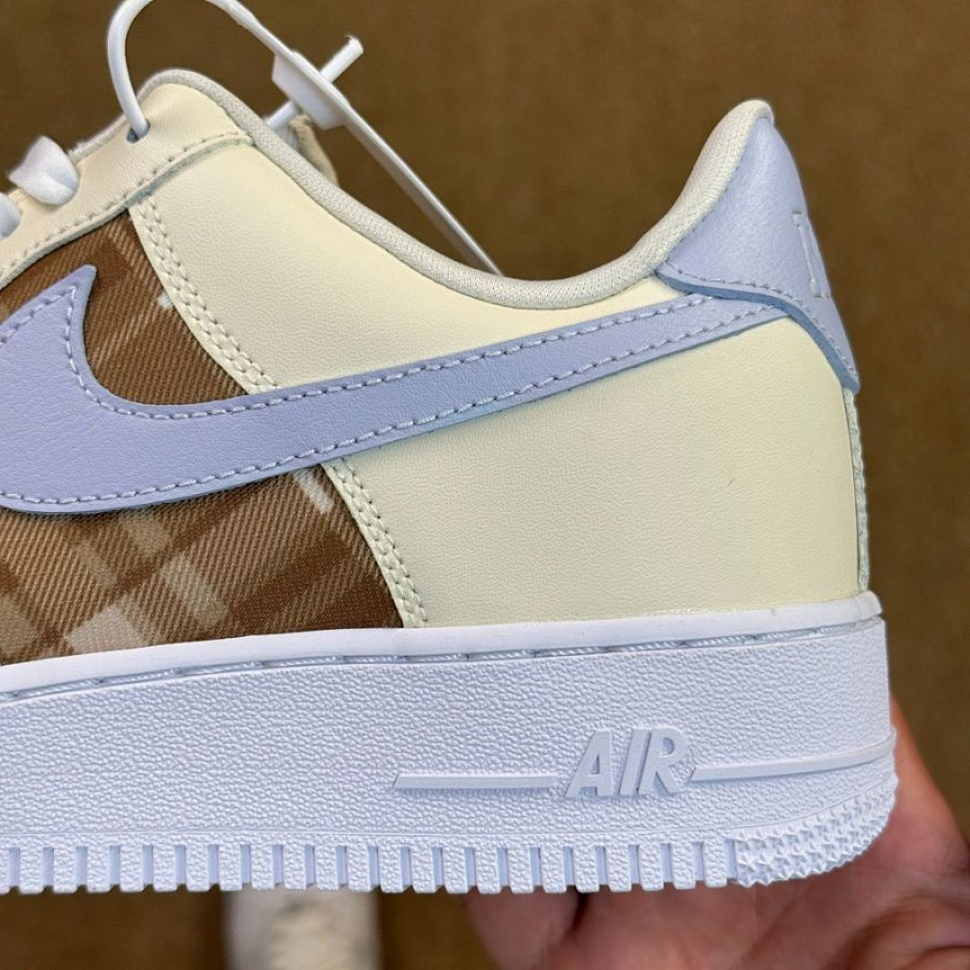 Nike Air Force 1 Low Sail University Blue Transparent Plaid