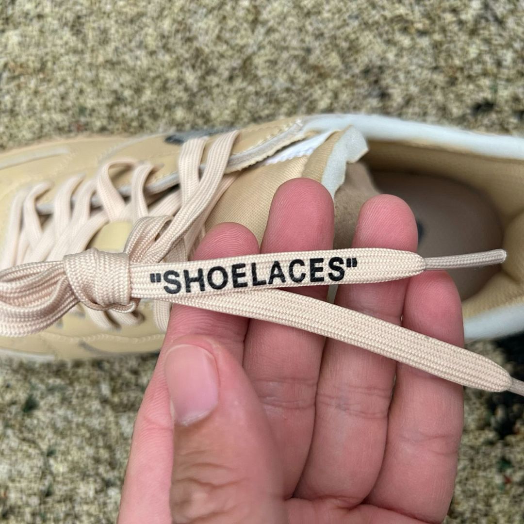 Nike Air Force 1 Low Off-White Tan Metallic Zipper Swoosh