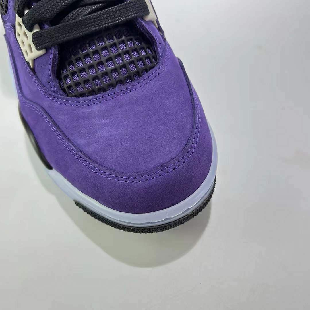 Air Jordan 4 Retro 'Court Purple' CT8527-500 Purple Black Yellow Jumpman Basketball Sneakers
