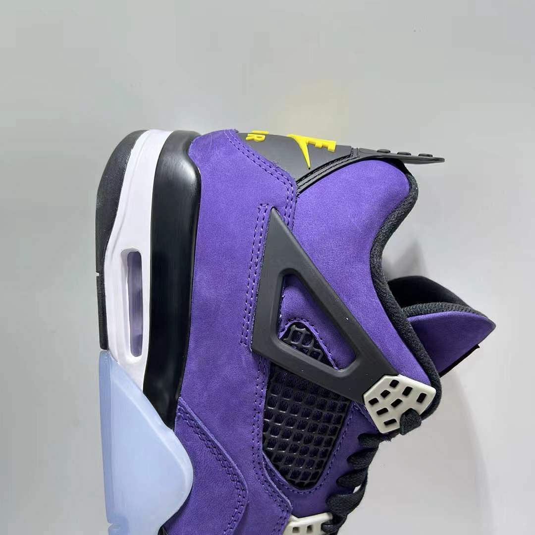 Air Jordan 4 Retro 'Court Purple' CT8527-500 Purple Black Yellow Jumpman Basketball Sneakers