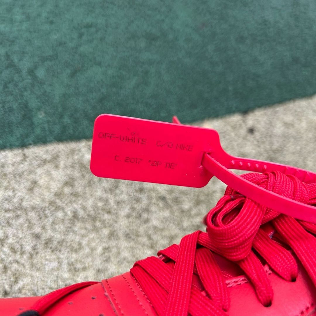 Off-White Nike Air Force 1 Low Red Black Metallic Silver