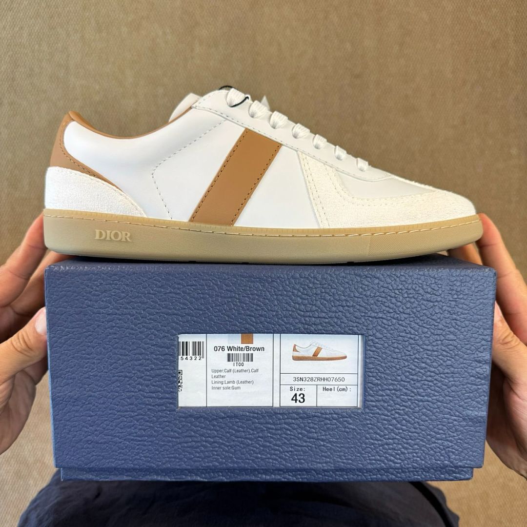 Dior B01 Sneaker White and Beige Smooth Calfskin and Suede