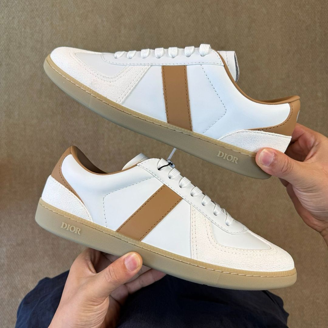 Dior B01 Sneaker White and Beige Smooth Calfskin and Suede