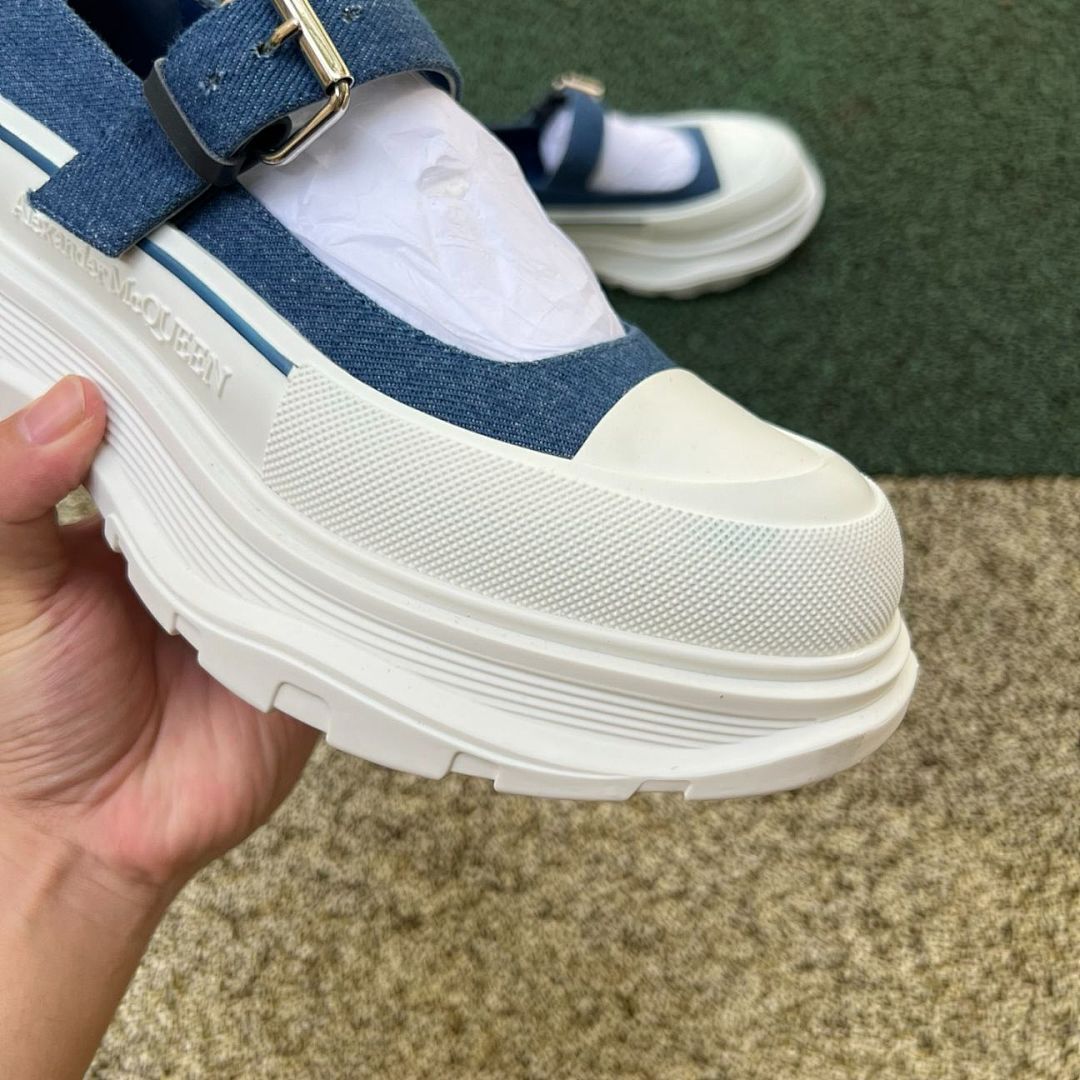 Alexander McQueen Punk Mary Jane Denim Shoes