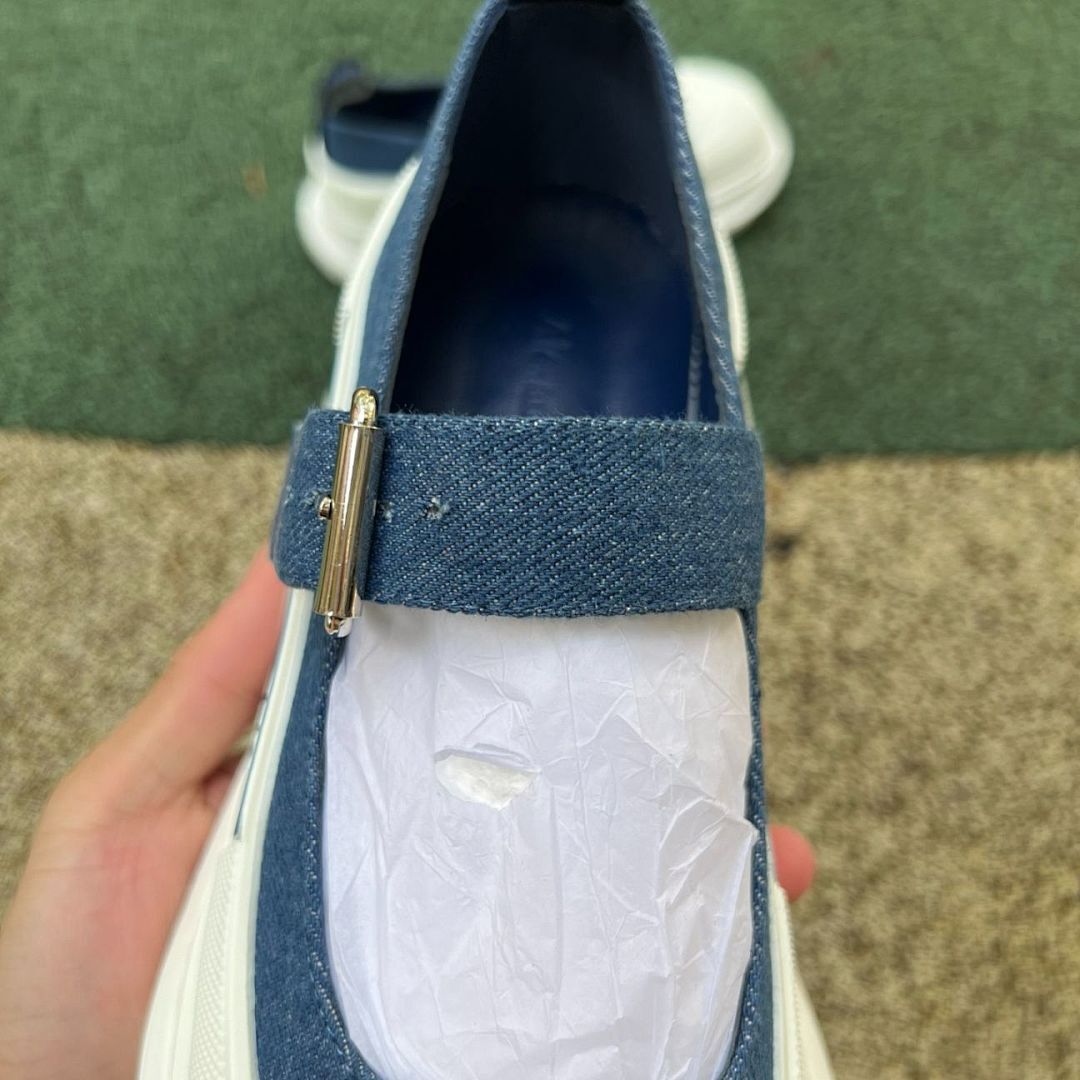 Alexander McQueen Punk Mary Jane Denim Shoes