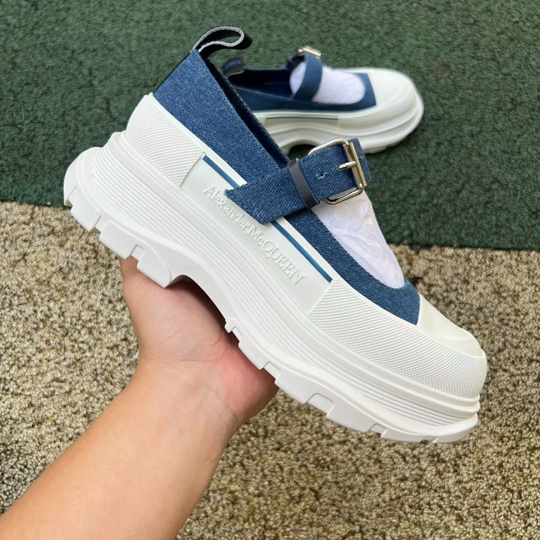 Alexander McQueen Punk Mary Jane Denim Shoes
